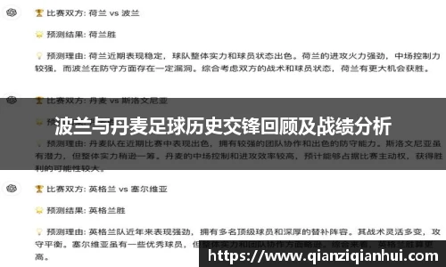 波兰与丹麦足球历史交锋回顾及战绩分析